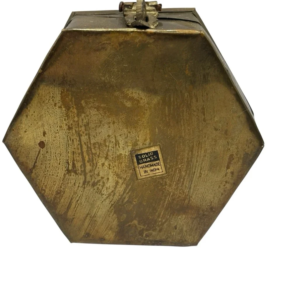 2 VTG‎ Brass Oriental Cricket Box Cage Metal Stash Asian Incense Potpourri India